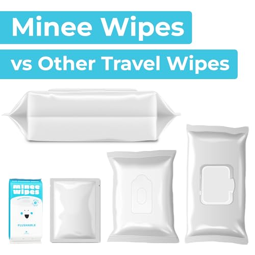 MOONIES Impossibly Compact Travel Flushable Wipes - 99.5% Water and Aloe - Safe for Sensitive Skin, Hypoallergenic & Unscented - Travel Essentials for Adults, Kids & Baby Care - 8 Pack Total 48 Wipes - Image 4