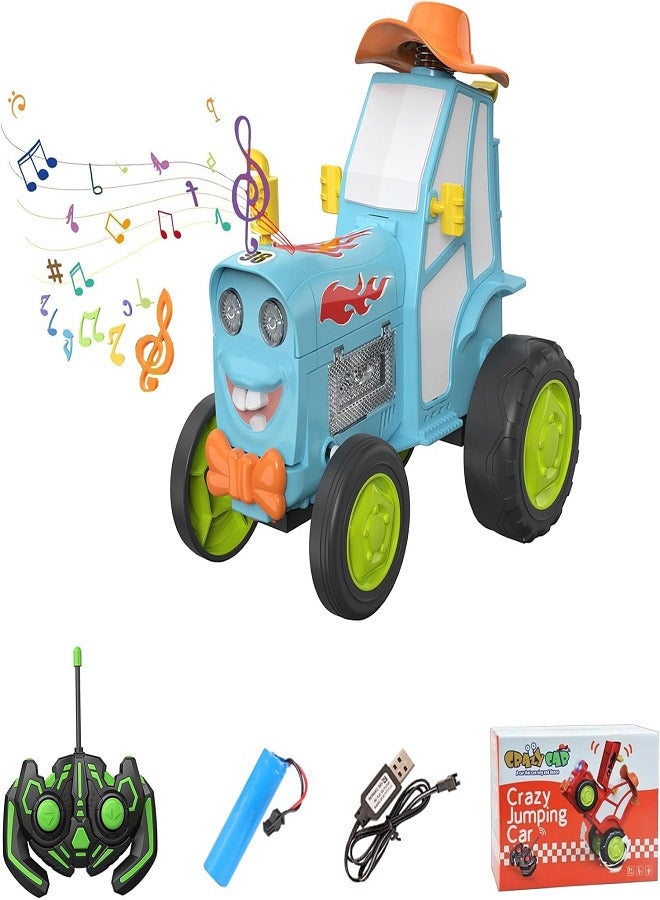 Crazy Jumping Car Toys, Remote Control Car for Kids, Boy Toys Stunt Car with LED Light Music, Rechargeable Rc Car - Image 1