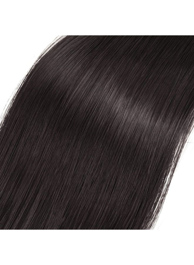 BARSDAR 24 inch Ponytail Extension Long Straight Wrap Around Clip in Synthetic Fiber Hair for Women - Darkest Brown - Image 3