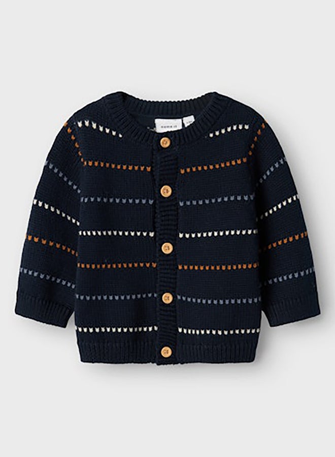 NAME IT Baby Boy Navy Knit Cardigan  - Image 4