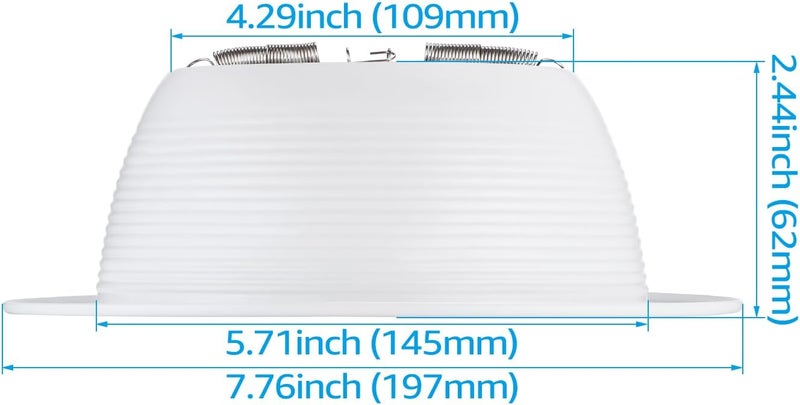 TORCHSTAR 12-Pack 6 Inch Classic White Recessed Light Trim, Step Baffle with Detachable Ring, Full Metal, for 6 Inch Recessed Can, Fit Halo/Juno Remodel Housing, White - Image 2