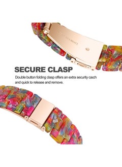 DEALELE Bands Compatible with iWatch 42mm 44mm 45mm 49mm, Colorful Resin Replacement Strap for Apple Watch Series 8/7 / 6/5 / 4/3 / SE/Ultra Women Men, Rainbow Candy  - Image 3