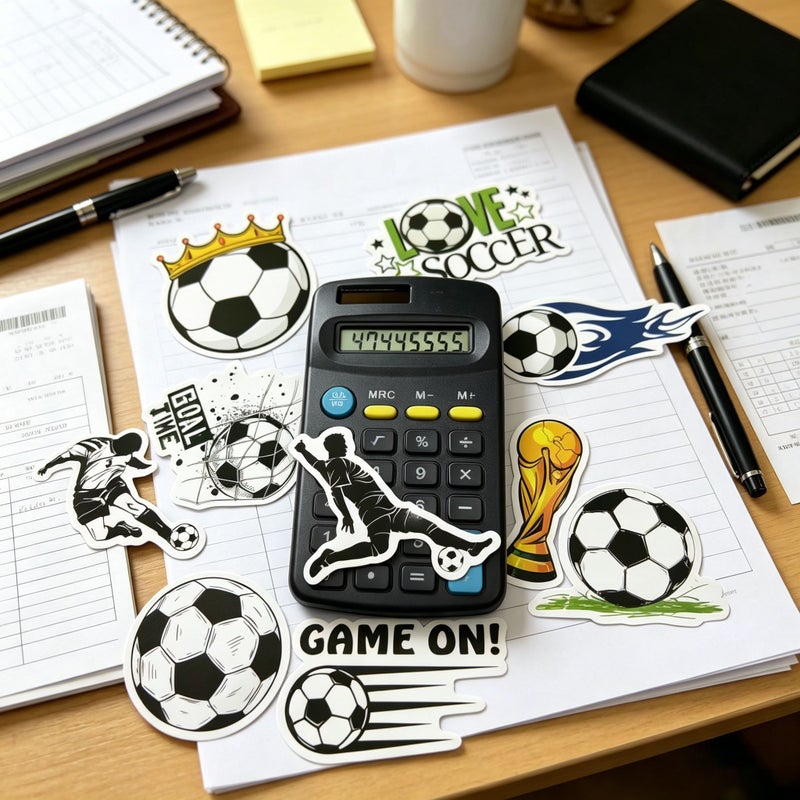 Classic Solar Portable Calculator With 8 Digit Large Screen Display Dual Power Supply Stable Operation Lightweight Easy To Carry Must Have Office Study Desk Black Random Soccer Stickers - Image 3