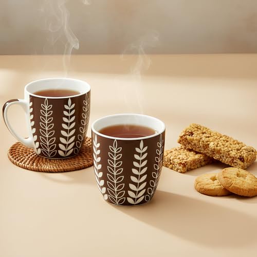 UPC U.P.C. Ceramic Tea Cups Set of 6| Microwave & Dishwasher Safe Cup Set of 6 for Tea & Coffee | Premium Coffee Mugs Set of 6 | Stylish Cups & Mugs for Home & Office with Bone-Ash Free-150ml. - Image 2