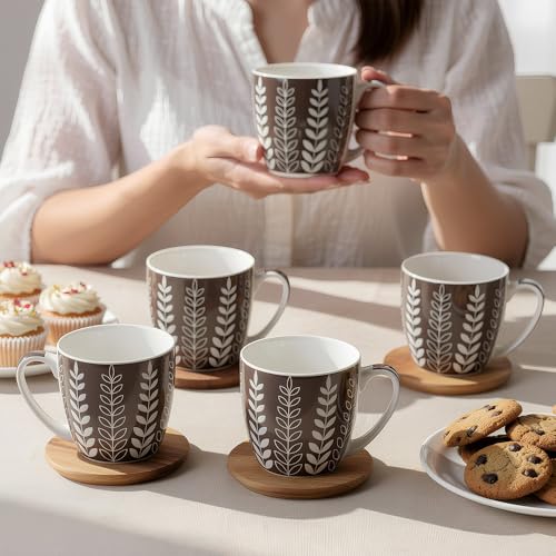 UPC U.P.C. Ceramic Tea Cups Set of 6| Microwave & Dishwasher Safe Cup Set of 6 for Tea & Coffee | Premium Coffee Mugs Set of 6 | Stylish Cups & Mugs for Home & Office with Bone-Ash Free-150ml. - Image 3