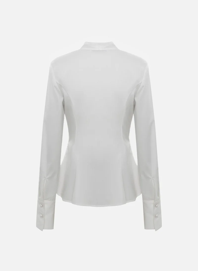 Lichi Fitted wrap blouse