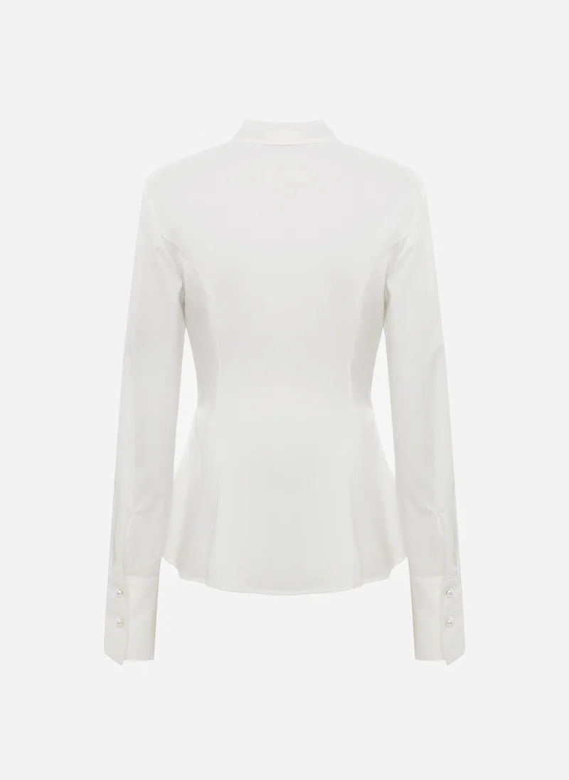 Lichi Fitted wrap blouse