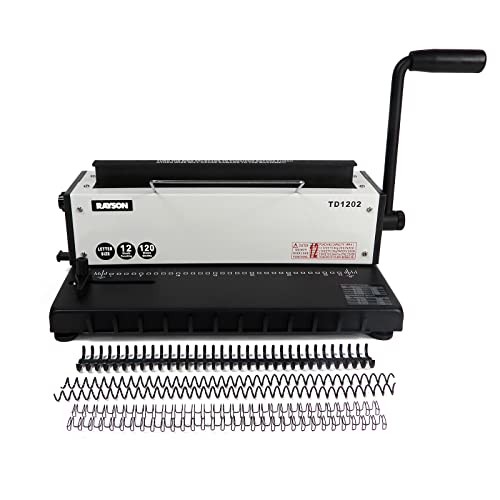 Rayson TD1202 Binding Machine, 3:1 Pitch Wire Binder, Punching 12 Sheets/Binding 120 Sheets with Sturdy Metal Construction - Image 1