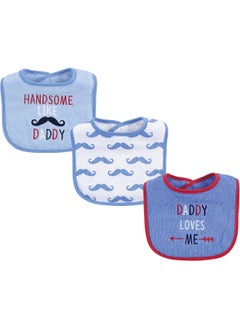 Luvable Friends Luvable Friends Unisex Baby Cotton Drooler Bibs with Fiber Filling, Boy Daddy, One Size  - Image 1