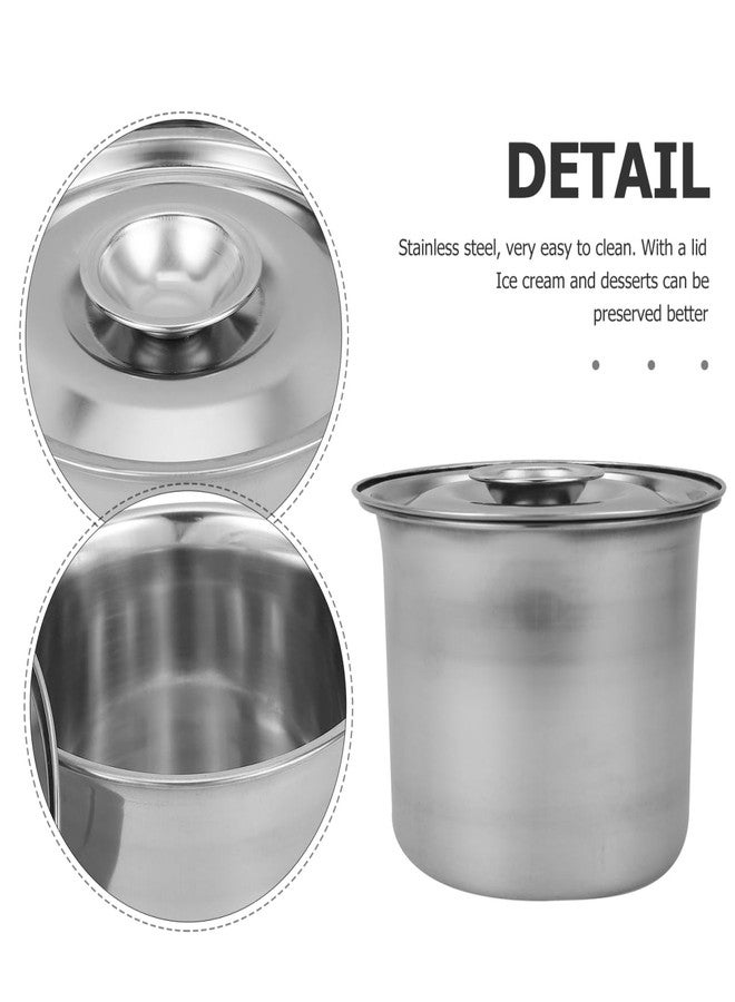 SHOWERORO Reusable Stainless Steel Ice Cream Container - 10Cm Freezer Storage Box for Homemade Ice Cream, Ideal for Home Use - Image 4
