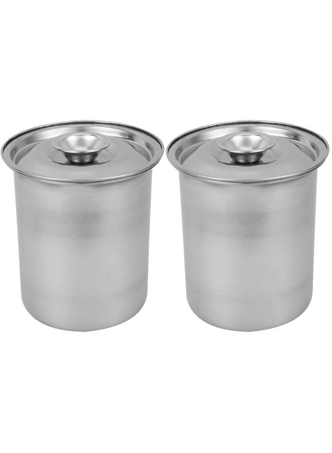 SHOWERORO Reusable Stainless Steel Ice Cream Container - 10Cm Freezer Storage Box for Homemade Ice Cream, Ideal for Home Use - Image 1