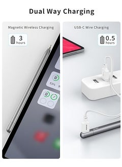Momax MOMAX Pen for iPad, Transparent iPencil with Magnetic Wireless Charging, High Sensitivity Smart Pen with Palm Rejection, Stylus Pencil Compatible with iPad Mini 6, iPad Air 5,4, iPad Pro 11",12.9"  - Image 3
