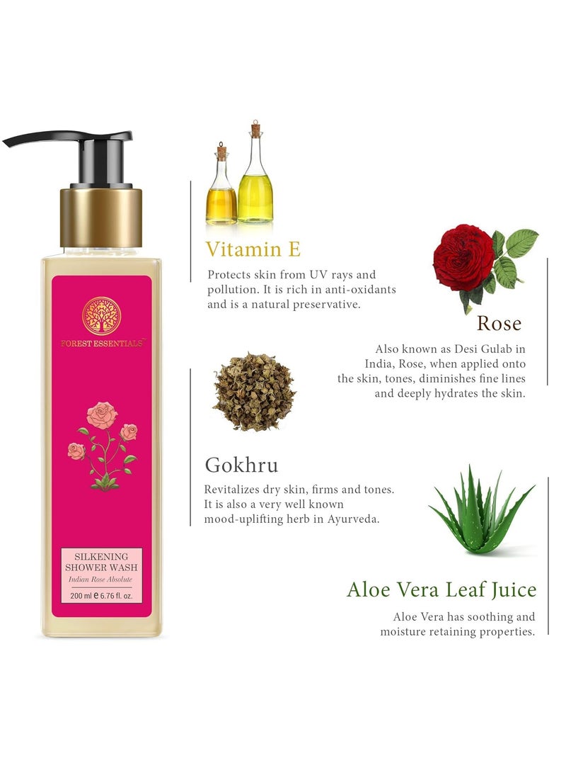 Forest Essentials Silkening Shower Wash Indian Rose Absolute - Image 3