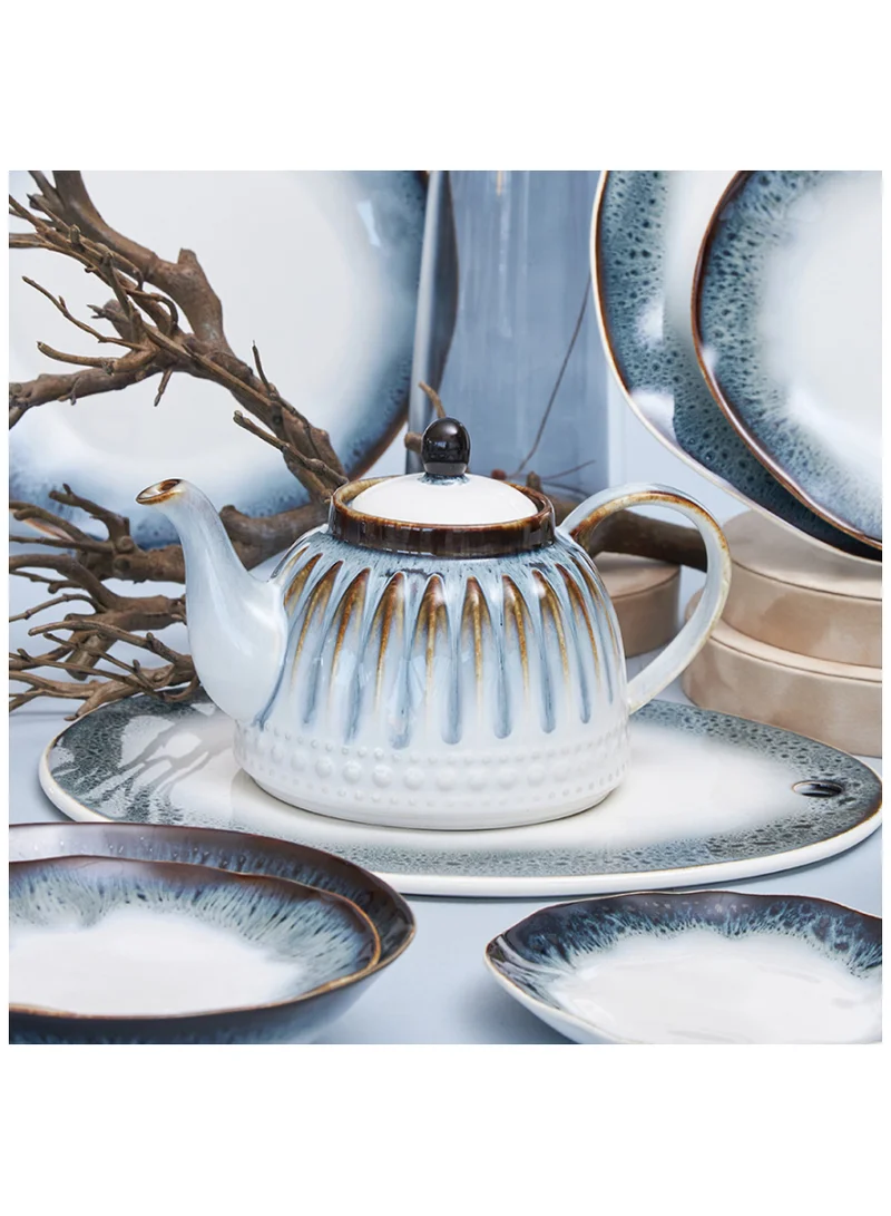 فيسمان Fissman Teapot 1100ml, Porcelain Teapot Galatica Series, Elegant Color Designed, Porcelain Tea Kettle for Loose Tea, Dishwasher Safe