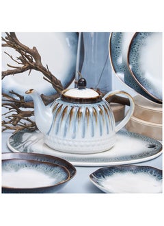 Fissman Fissman Teapot 1100ml, Porcelain Teapot Galatica Series, Elegant Color Designed, Porcelain Tea Kettle for Loose Tea, Dishwasher Safe  - Image 1