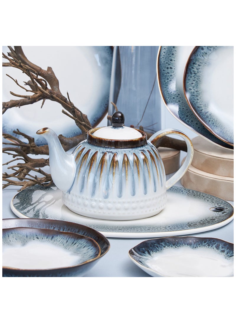 Fissman Fissman Teapot 1100ml, Porcelain Teapot Galatica Series, Elegant Color Designed, Porcelain Tea Kettle for Loose Tea, Dishwasher Safe  - Image 1