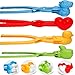 Holady 4PCS Large Size Snowball Maker ClipSnowball Maker Tool with Handle for Snow Ball Fights Snow Toys Kids Winter Outdoor ToysDinosaur Love Heart Duck Thumb Shape - Image 2
