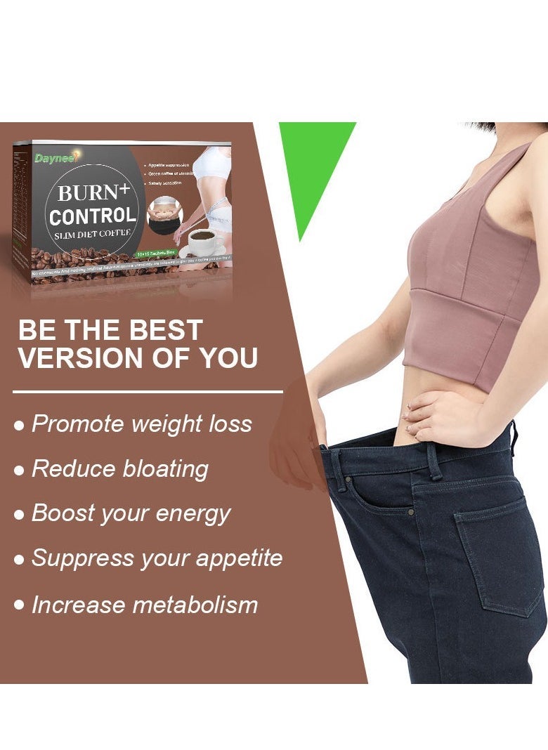 Daynee Burn Control Slimming Coffee ,Weight Loss Coffee,Appetite Suppression,Green Coffee Of Slimming,Satiety Sensation ,15 Sachets  - Image 3