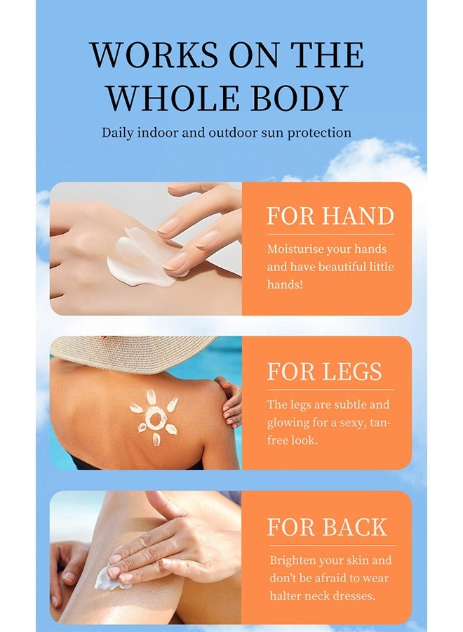 مايتشير SPF90+ كريم واقي من الشمس - كريم أساس غير لامع واقي شمسي مرطب - تبييض الجسم واقي من الأشعة فوق البنفسجية طويل الأمد واقي من الشمس مرطب مانع للطاقة الشمسية مقاوم للماء للعناية بالبشرة 60 جرام - Image 4