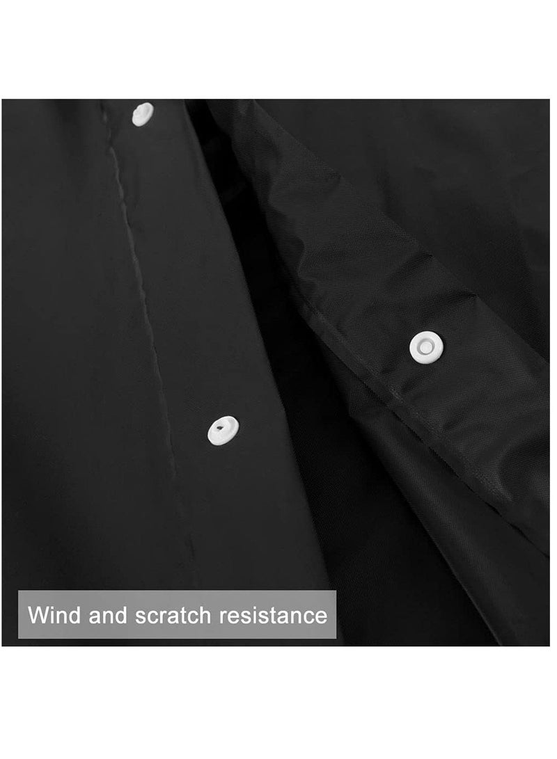 KASTWAVE عبوة من 2 من عباءات المطر، عباءة مهرجانات من مادة إي في إيه مقاومة للماء باللون الأسود للرجال والنساء، معطف مطر خفيف الوزن بأكمام طويلة للطوارئ، معطف مطر بغطاء رأس قابل لإعادة الاستخدام للبالغين والشباب في الأنشطة الخارجية - Image 2