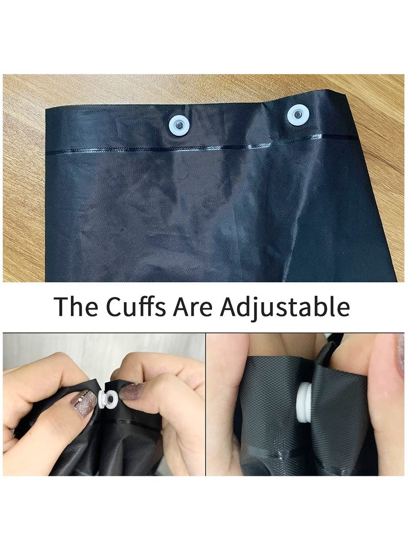 KASTWAVE عبوة من 2 من عباءات المطر، عباءة مهرجانات من مادة إي في إيه مقاومة للماء باللون الأسود للرجال والنساء، معطف مطر خفيف الوزن بأكمام طويلة للطوارئ، معطف مطر بغطاء رأس قابل لإعادة الاستخدام للبالغين والشباب في الأنشطة الخارجية - Image 4