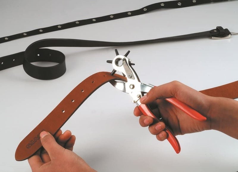 MOREL HEAVY DUTY LEATHER HOLE PUNCH TOOL REVOLVING FOR QUICK SIZE ADJUSTMENT PLIER 6 SIZES PUNCHER - Image 2