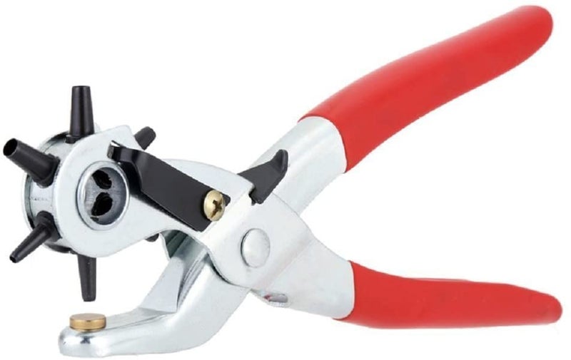 MOREL HEAVY DUTY LEATHER HOLE PUNCH TOOL REVOLVING FOR QUICK SIZE ADJUSTMENT PLIER 6 SIZES PUNCHER - Image 1
