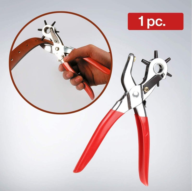 MOREL HEAVY DUTY LEATHER HOLE PUNCH TOOL REVOLVING FOR QUICK SIZE ADJUSTMENT PLIER 6 SIZES PUNCHER - Image 3