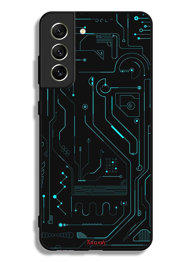Tolwak Samsung Galaxy S21 FE 5G Protective Case Cover Digital Art Circuits Minimalism Multiple Display - Image 3