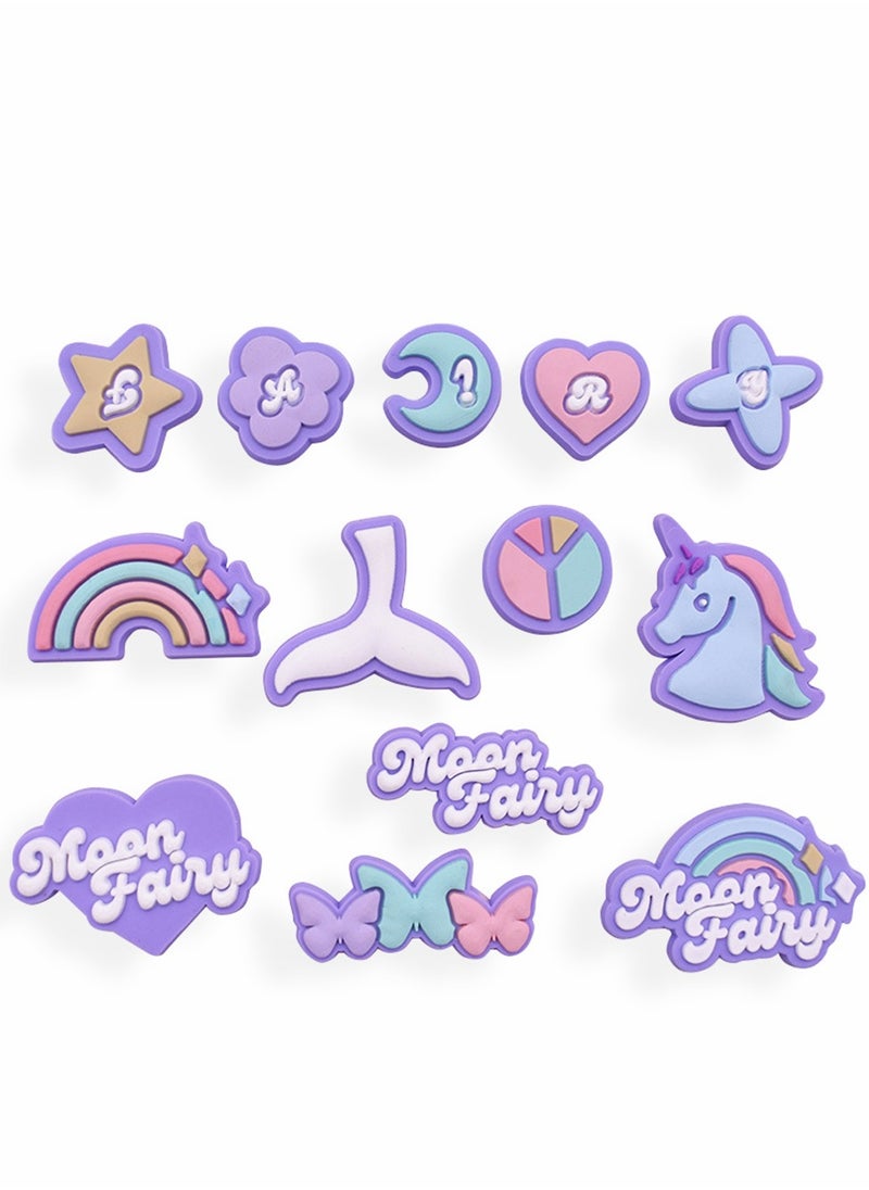 KASTWAVE Shoe Charms Crocs Cartoon Unicorn Letter Croc Decoration for Crocs Shoes, PVC ​Charms Bracelet Wristband for Men Women Kids Girl Boy, Buckle Party Favors Birthday Gifts Nurse Charm 62 PCS  - Image 2