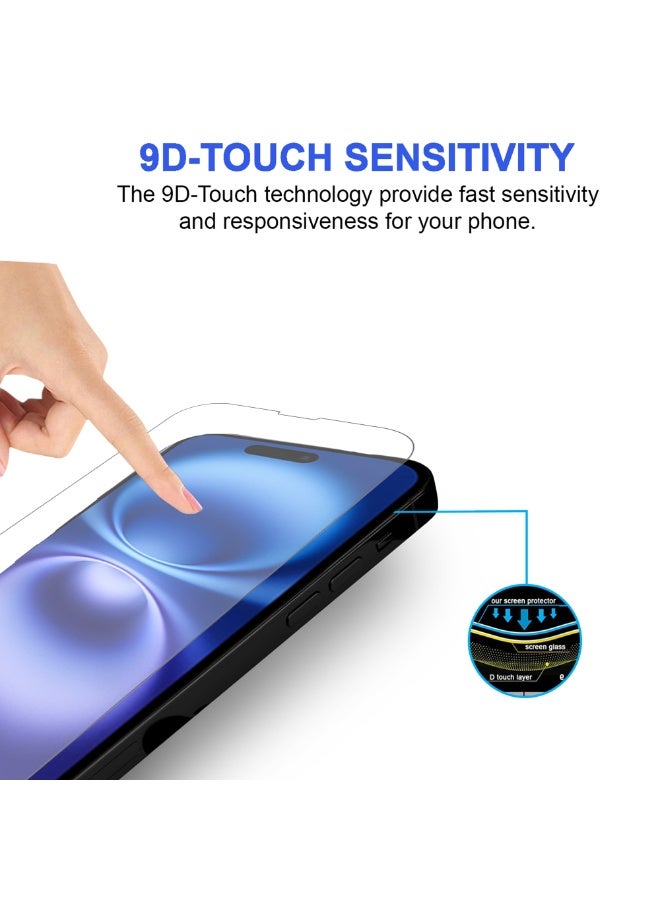 برايميت [3 قطع] واقي حماية شاشة ايفون 16 6.1 انش صلابة 9H رفيعة للغاية مضاد للتجسس عالي الدقة خاليه من الفقاعات - Image 5