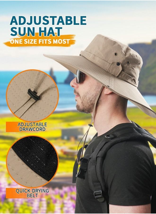GROIC - Super Wide Brim Sun Hats, Bucket Hat for Fishing Hiking Garden,Waterproof Sun Hat Wide Brim Bucket Hat UV Protection Boonie Hat,Mountaineering Cap - Image 1