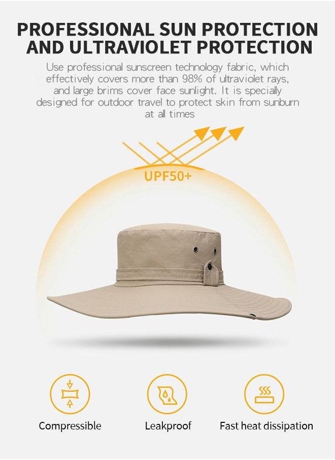 GROIC - Super Wide Brim Sun Hats, Bucket Hat for Fishing Hiking Garden,Waterproof Sun Hat Wide Brim Bucket Hat UV Protection Boonie Hat,Mountaineering Cap - Image 1