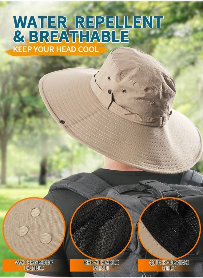 GROIC - Super Wide Brim Sun Hats, Bucket Hat for Fishing Hiking Garden,Waterproof Sun Hat Wide Brim Bucket Hat UV Protection Boonie Hat,Mountaineering Cap - Image 1