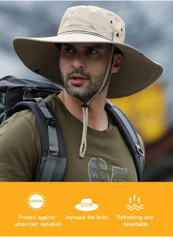 GROIC - Super Wide Brim Sun Hats, Bucket Hat for Fishing Hiking Garden,Waterproof Sun Hat Wide Brim Bucket Hat UV Protection Boonie Hat,Mountaineering Cap - Image 1