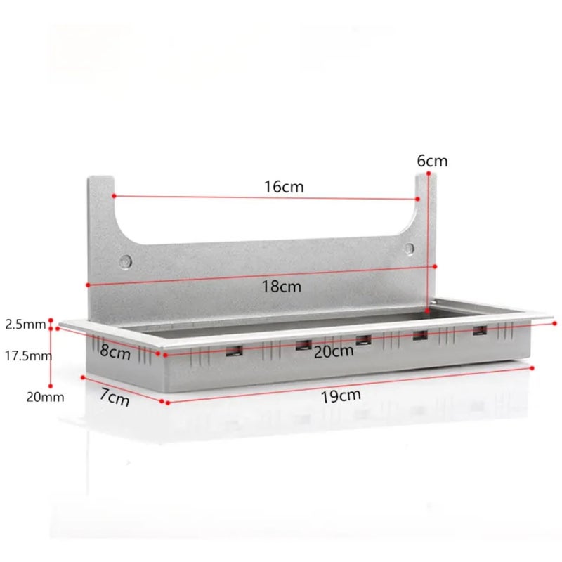 Pack of 2 Cable Grommets - Cable Feed-Through Desk with Opening Lid - Desk Cable Guide - Dust-Repellent Reduces Fraying, Rectangular Cable Organisation (Silver, 160 x 80 mm) - Image 3