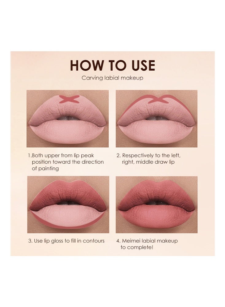 LANGMANNI Lip Contour Kit-Ultra Matte Liquid Lipstick & Lip Liner,Nude Lip Liner, Nude Lipstick, Matte Lipsticks, Durable Lip Gloss Does Not Fade, Lipstick Makeup Set for Women Gift #05 - Image 5