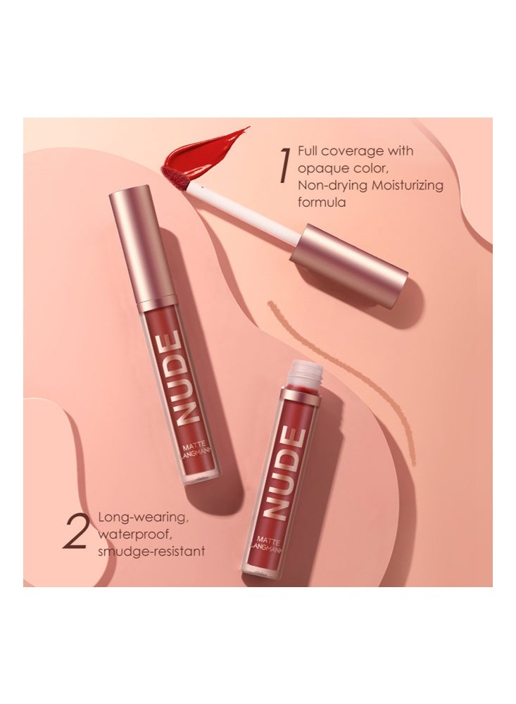 LANGMANNI Lip Contour Kit-Ultra Matte Liquid Lipstick & Lip Liner,Nude Lip Liner, Nude Lipstick, Matte Lipsticks, Durable Lip Gloss Does Not Fade, Lipstick Makeup Set for Women Gift #05 - Image 3