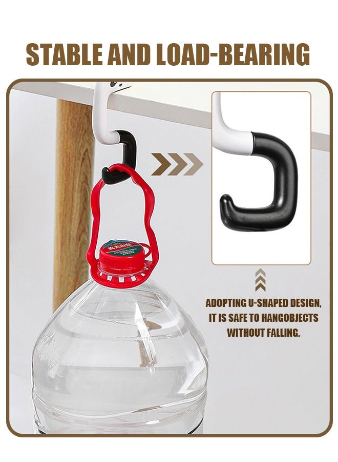 بيوند 4 قطع من خطافات الكرتون القابلة للطي على شكل حرف S خطاف محفظة الأجهزة المقاوم للصدأ ABS خطاف  S (أصفر + أبيض + وردي + أسود) - Image 4