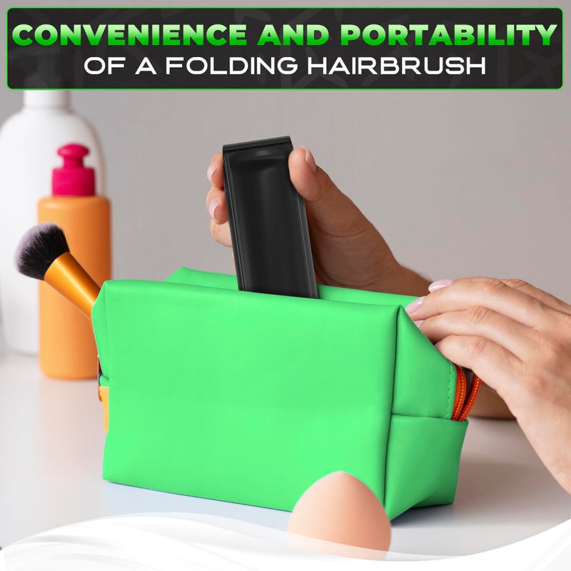 DIMROM 4 Pcs Folding Travel Hair Brush for Purse - 4.25 Ã— 1.49" Small Travel Brush with Mirror and Flexible Nylon Bristles, Set of Lightweight Purse Brushes for Women - Small Hairbrush for Purse in 4 Colors - Image 5