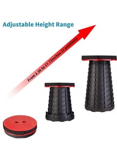 ELTRAZONE Upgraded-Portable Collapsible Folding Stool, Retractable Telescoping Foldable Camping Stool for Adults for Outdoor Fishing Hiking Gardening Travel BBQ Red.  - Image 5