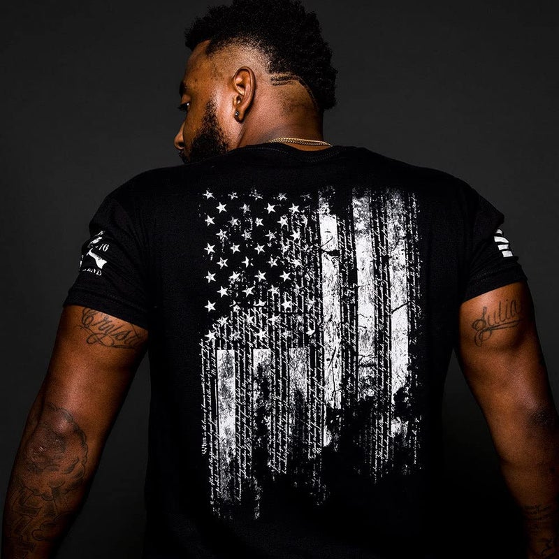 Grunt Style 1776 Flag Men's T-Shirt (Black, Medium) - Image 2