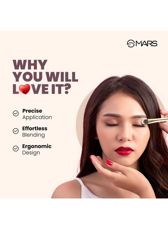 مارس فرشاة التجاعيد المسطحة الاحترافية من Artist'S Arsenal لمكياج العيون | شعيرات ريشة ناعمة | متعدد الأغراض للعيون | شعيرات صناعية دقيقة | فرشاة تصميم لوكس (ذهبي) - Image 3