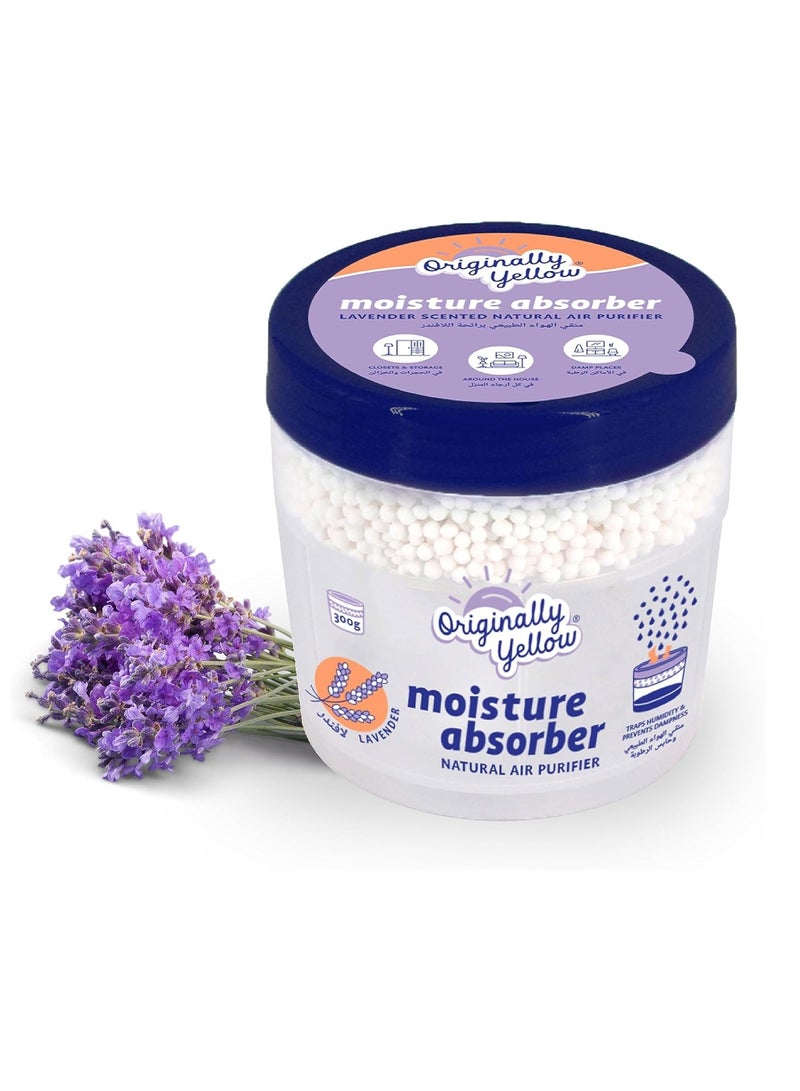 Originally Yellow Moisture Absorber and Air Purifier | Lavender Scented | Plant-Based, 300 g - Image 1