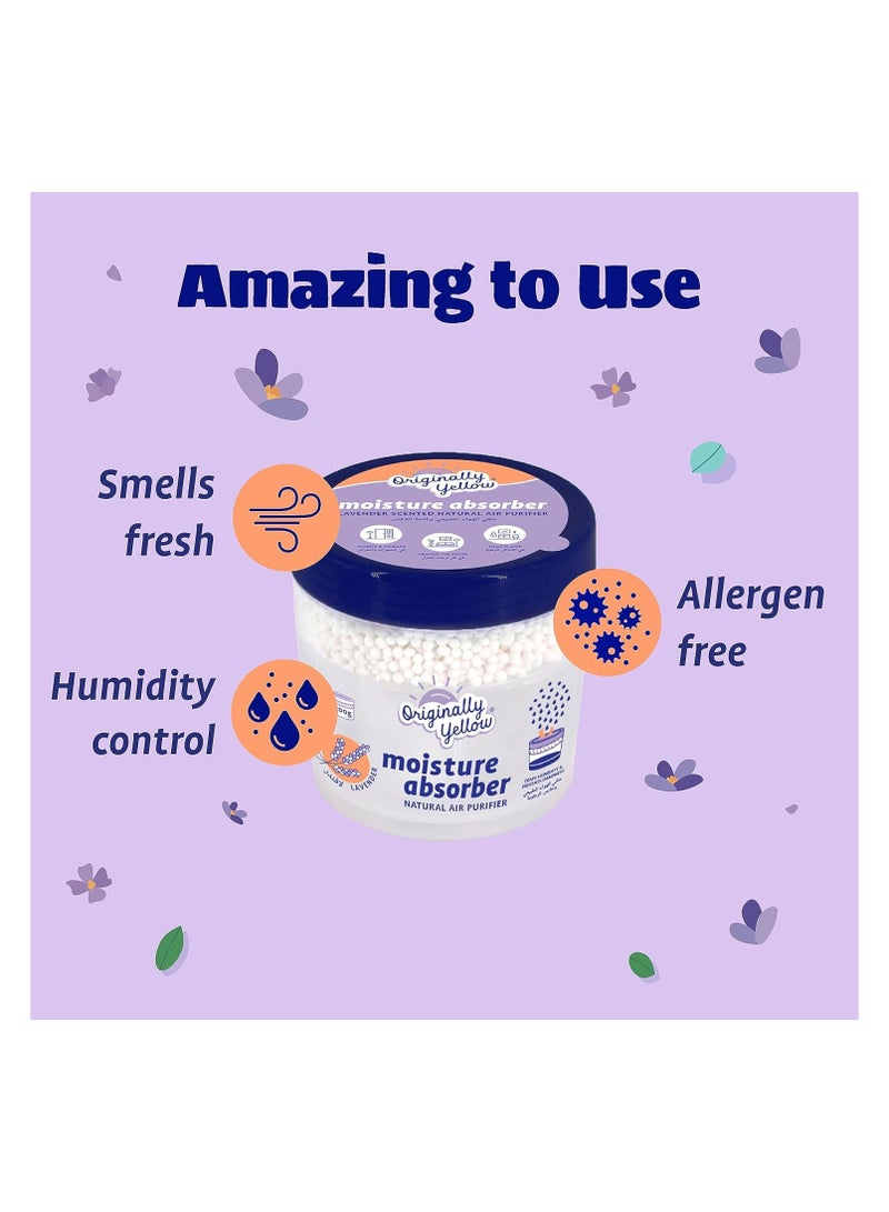 Originally Yellow Moisture Absorber and Air Purifier | Lavender Scented | Plant-Based, 300 g - Image 2