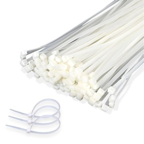 Crae Cable Zip Ties Heavy Duty Strong Wire Organizer | Self-Locking Fasteners | Plastic Cable Clamp | Strap Wraps and Zip Ties | Nylon Plastic Cable Ties | Durable and Soft Custom Sizes |4 Inch White - Image 1
