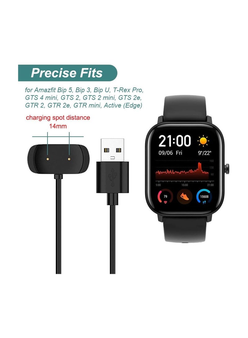 Charger Cable for Amazfit Bip 5, Bip 3, Bip U, T-Rex Pro, GTS 4 Mini, GTS 2, GTS 2 Mini, GTS 2e, GTR 2, GTR 2e, Active, USB Charging Cable Dock Cord 3.3ft Smartwatch Accessories - Image 2