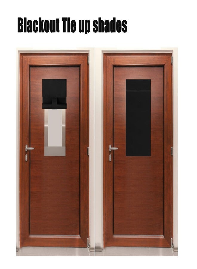 ChYoung Classroom Window Cover Door Curtains Blackout Shades for Classroom Windows and Doors No Drill Window Blinds Room Darkening Tie Up Door Window Covering - W 9.8 Inch x H 39 Inch (1, Black) - Image 5