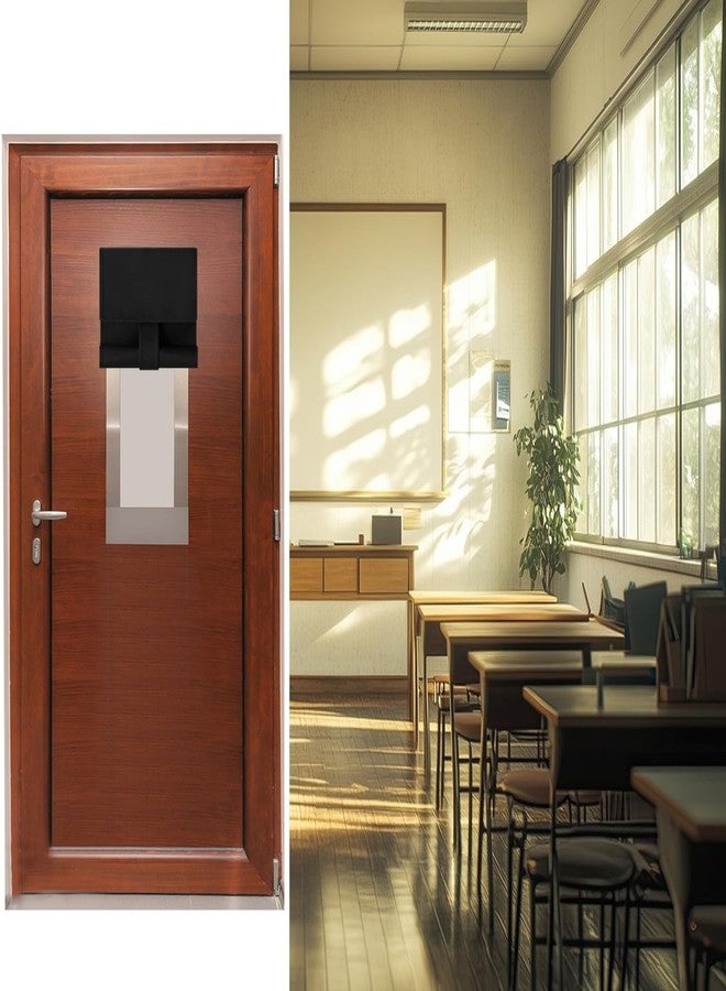 ChYoung Classroom Window Cover Door Curtains Blackout Shades for Classroom Windows and Doors No Drill Window Blinds Room Darkening Tie Up Door Window Covering - W 9.8 Inch x H 39 Inch (1, Black) - Image 4