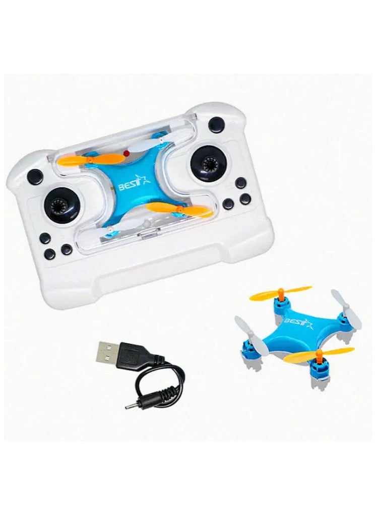 Mini Drone quadcopter remote control airplane high fall resistance toy (blue)  - Image 1